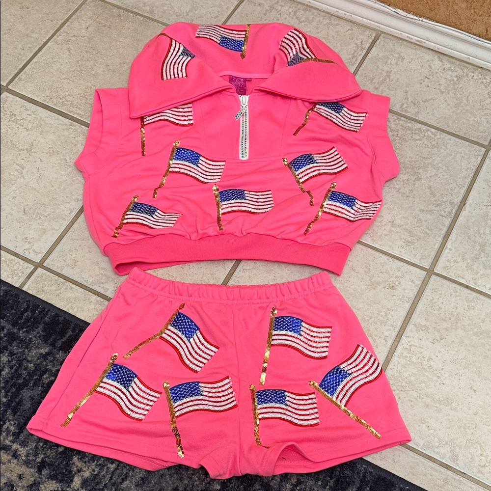 QUEEN OF SPARKLES Pink Flag Set